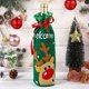 thumbnail image 2 of 3 piezas de lentejuelas de plástico de estilo navideño decoradas Santa Claus Elk envoltorio de vino tinto conjunto de vino no tejido 30 * 13 cm, 2 of 5