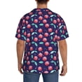 thumbnail image 3 of Logiee Cool Mirror Cherries Print Men's Button Down Shirts Short Sleeve, Summer Beach Shirts,Vacation Wedding Shirts,Men's Casual Button-Down Shirts with Pocket-3X-Large, 3 of 5