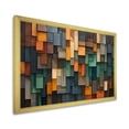 thumbnail image 2 of Designart "Mosaic Cubes Rain in Green and Yellow" Abstract Framed Wall Art Decor - Modern Green Abstract Tile Entryway Framed Wall Art, 2 of 6