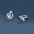 thumbnail image 4 of K-KED 925 Sterling Silver Crystal Heart Huggie Hoop Earrings Women Jewellery Gift, 4 of 6