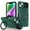 Darkgreen, variant on Allytech Magnetic Case for iPhone 15 with Lens Slide Cover, [Non-Slip] [Military Grade Protection] Slim Shockproof Ring Stand Case Support Wireless Charging, Black