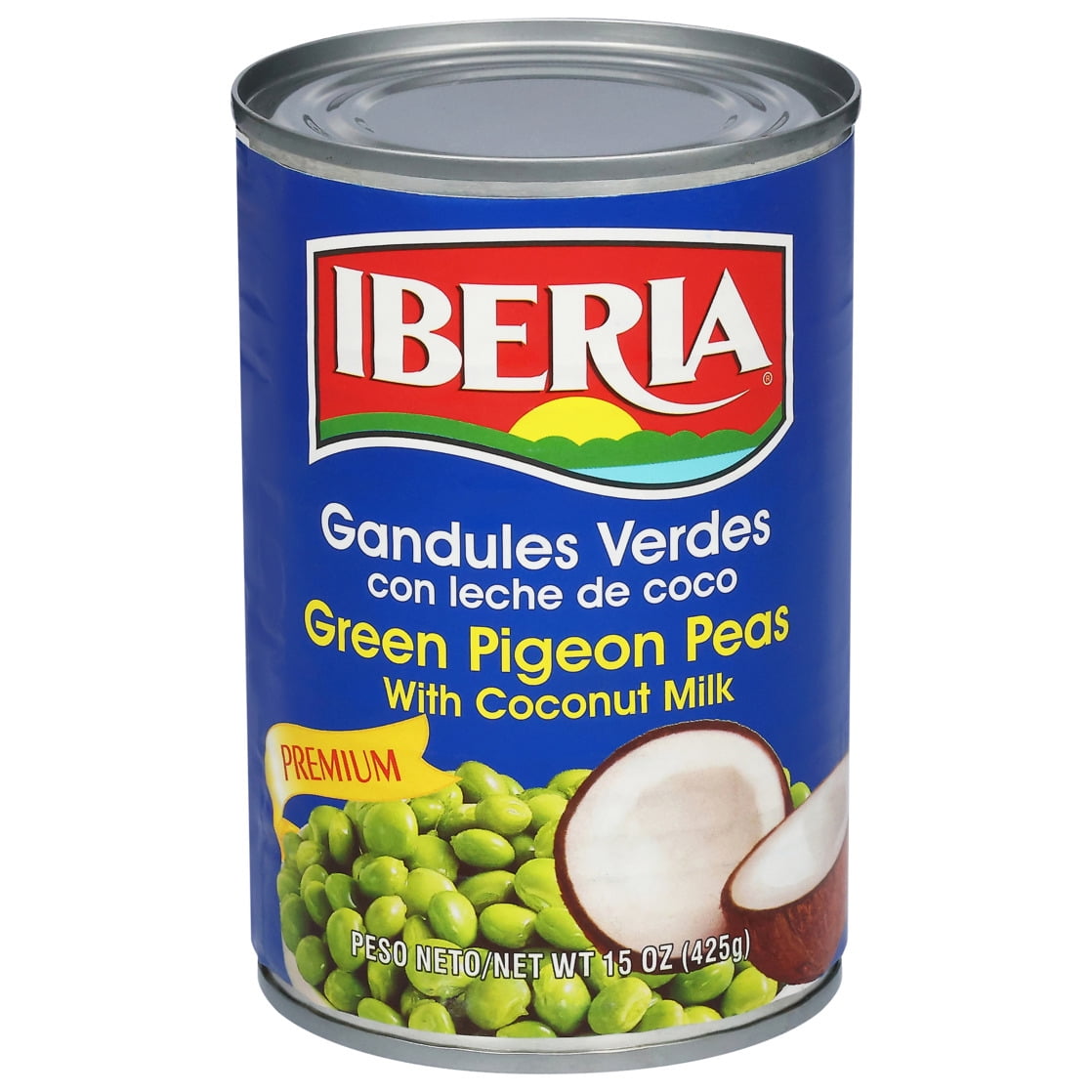 Iberia Premium Green Pigeon Peas with Coconut Milk 15 oz