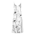 thumbnail image 5 of Nmnitkp Summer Dresses for Women Sleeveless V Neck Floral Print Maxi Dress, Boho Dresses Casual Loose Fit Summer Beach Vacation Dress with Adjustable Spaghetti Straps Multicolor,S, 5 of 5