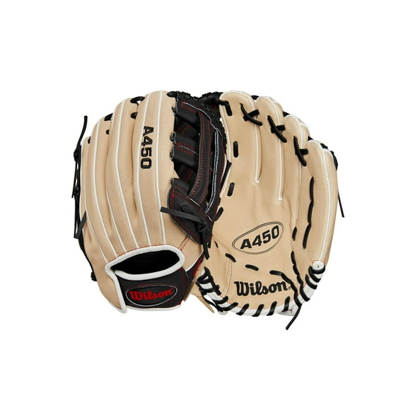 Guante de béisbol Wilson A450 de 12 pulgadas para jóvenes, mano derecha