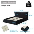 thumbnail image 4 of Queen Size Upholstered Platform Bed with Trapezoid Velvet Headboard, Solid Wood Platform Bed, 1000lbs Weight Capacity, No Box Spring Needed, Black, 4 of 9