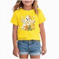 thumbnail image 2 of CAUYDY Halloween Children's Tops Kids Girl Halloween Shirt Ghost T-Shirt Top Fall Halloween Outfit Yellow Sizes 5-6 Years, 2 of 4