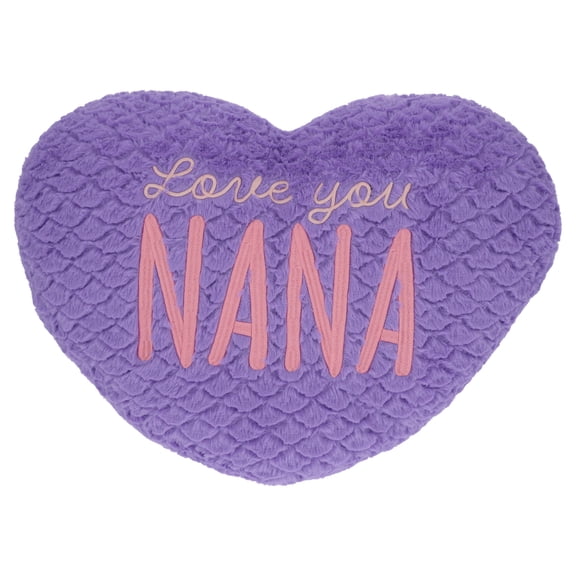 Large Love You Nana Plush Heart Pillow, Purple, 19" x 15", Mother's Day by Way To Celebrate