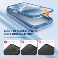 thumbnail image 5 of Compatible with iPhone 15 Plus Case, with Built-in 9H Tempered Glass Screen Protector + 2X Camera Lens Protector, Dustproof Cover Designed Full Body Rugged Shockproof Phone Case 6.7", Blue, 5 of 14