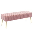 thumbnail image 1 of Duhome Faux Fur Bench Contemporary Ottoman Salmon Pink 1 Pcs, 1 of 9