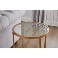 thumbnail image 4 of Gexpusm 20-inch Double-layer Round Side Table Glass Desktop Modern Simple Retro Living Room-gold, 4 of 8