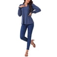 thumbnail image 2 of INSPIRE CHIC Women's V Neck Long Sleeve T Shirts Pleated Casual Tunic Blouse Tops, 2 of 5