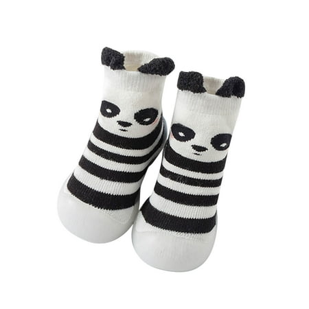 

Socks Shoes Boys Girls Cartoon Animal Toddler Fleece Warm The Floor Socks Non-Slip Prewalker Shoes