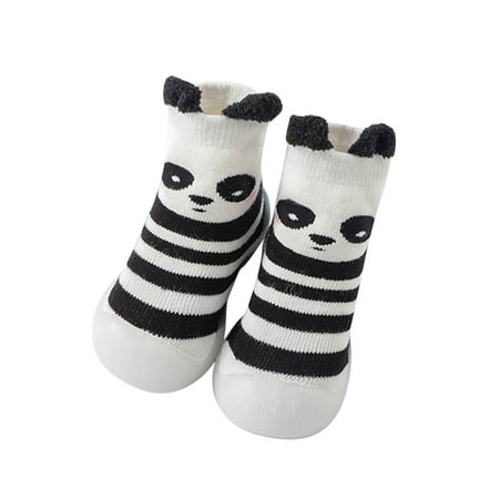 

ZHUASHUM Baby Soft Sole Boys Girls Animal Cartoon Socks Shoes Toddler Fleece Warm Floor Socks Non Slip Pre Walker Shoes