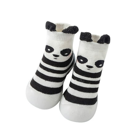 

TAIAOJING Boys Girls Animal Cartoon Socks Shoes Toddler Fleece WarmThe Floor Socks Non Slip Prewalker Shoes For 0-6 Months