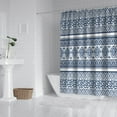 thumbnail image 2 of Blue and White Geometric Striped Pattern Shower Curtain 72"x84" ,Bathroom Decorative Shower Curtains Set with 12 Hooks,Modern Waterproof Washable Shower Curtain, 2 of 6