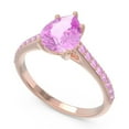 thumbnail image 2 of 2.30 Carat Pear Cut Pink Sapphire Gemstone Stylish Bridal Ring for Ladies Solid 14K Rose Gold Size 11.5 by Diamond-Capitals, 2 of 8