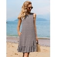 thumbnail image 3 of Zeagoo Sleeveless Dress for Women Swing Summer Casual Solid Tunic Ruffle Dress Cover Up with Pockets, 3 of 6