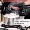thumbnail image 4 of Silicone Oven Gloves, Heat Resistant Bbq Gloves 1 Pair And 2 Potholders, Perfect For Grill Bbq Kitchen Baking Oven (black), 4 of 5