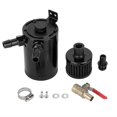 thumbnail image 1 of Universal Aluminum Alloy Oil Tank Reservoir Catch Can with 2 Port Accessory Kit (Black), 1 of 3