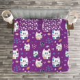 thumbnail image 3 of Ambesonne Cat Quilted Bedspread Set 3 Pcs, Doodle Cartoon Kittens, King Size, Multicolor, 3 of 3