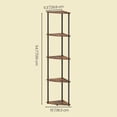 thumbnail image 4 of 5-Tier Corner Shelf Stand - No Tools Assembly, Space-Saving Storage Unit, 15x10.6x54.7 Inches for Home Organization, Rustic Brown, 4 of 8
