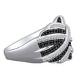 thumbnail image 2 of AFFY 1/2 Carat Round White & Black Natural Diamond Cocktail Ring In 10k Solid White Gold, 2 of 3