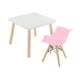 thumbnail image 1 of Mesa cuadrada con silla Eames con descansabrazos infantil  (Rosa), 1 of 1