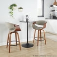 thumbnail image 5 of LumiSource Walnut Wood, Grey PU, Black Metal Symphony Counter Stool - Set of 2, 5 of 11