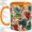 Orange, variant on Grape Vine Accent Mug, 11oz Ceramic Coffee Cup for Garden Lovers