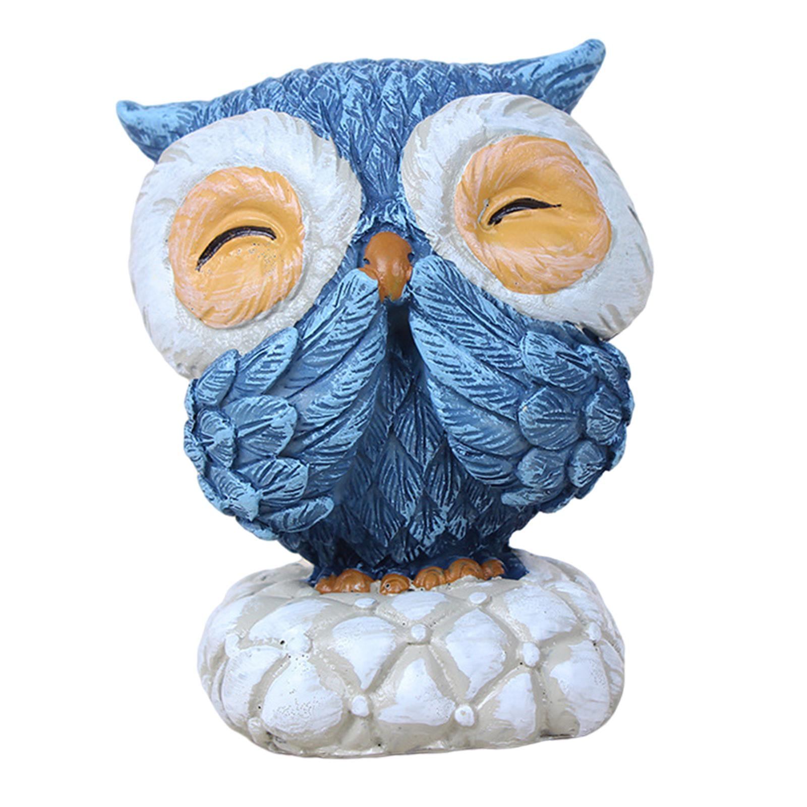 Resin Owl Figurines Cute Owls Animal Resin Craft Figurine Crafts Table