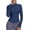Dark Blue, variant on Long Sleeve Crop Yoga Gym Tops for Women Half Zip Up Athletic Running Workout T-shirt Define Sport Jacket with Thumb Holes