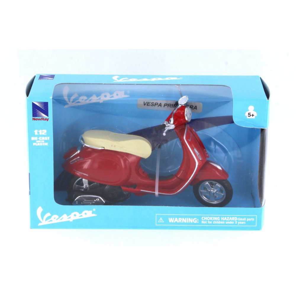 Vespa Primavera, Red New Ray 57553S 1/12 Scale Diecast Model Toy