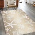 thumbnail image 2 of Area Rug for Living Room, Brown Ombre Coastal Non-Slip Indoor Large Carpet for Bedroom/Dining Room, Sea Nautical Summer Beach Starfish Coral Washable Rectangle Floor Runner Rugs - 4 x 6 Ft, 2 of 8