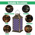 thumbnail image 6 of Hanging Solar Lantern Purple Black Checkerboard LED Lanterns Outdoor Waterproof Garden Decor Lights Gifts for Women, 6 of 8