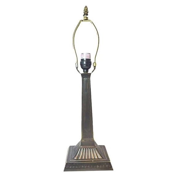 Mission Metal Lamp Base, Dark Bronze Finish with Gold Highlights, Nicely Weighted, 18.75" Tall