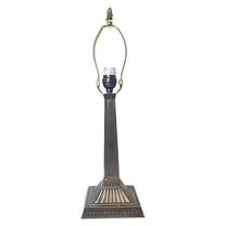 Mission Metal Lamp Base, Dark Bronze Finish with Gold Highlights, Nicely Weighted, 18.75" Tall