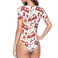 thumbnail image 4 of Naloa Fire Truck Women's Short-Sleeved Onesie, One-Piece Swimsuit for Parties, dates, clubs - Small, 4 of 9