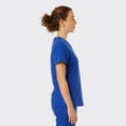 thumbnail image 4 of SPECTRUM UNIFORMS Wynd Women's Scrub Top Medical Uniform V-Neck Top Stitch Soft Fabric Outfit Ideal for Women at Hospital Workspace Medical Practice and Professionals Workwear Doctor Coat Royal Blue, 4 of 5