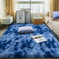 thumbnail image 6 of ZENELESS Fluffy Area Rugs for Living Room,4x6 Shag Rectangular Carpets for Bedroom Tie-Dye Blue, 6 of 7