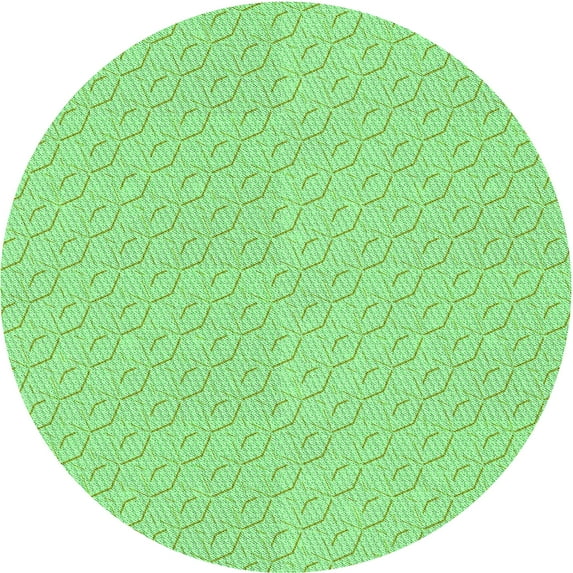 Ahgly Company Indoor Round Patterned Nebula Green Area Rugs, 4' Round