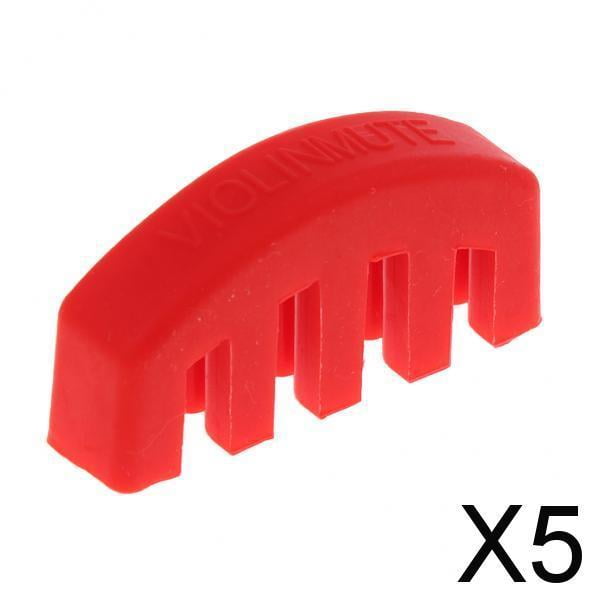 BELOVING 5X Violon Universel en Caoutchouc Fiddle Mute Sordine Rouge