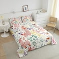 thumbnail image 4 of Kawaii Llama Bedding Set King Size,Cartoon Alpaca Floral Comforter Set,Cute Colorful Flower Quilt Bed Set Animal Print Flowers Down Comforter with 2 Pillowcases, 4 of 7