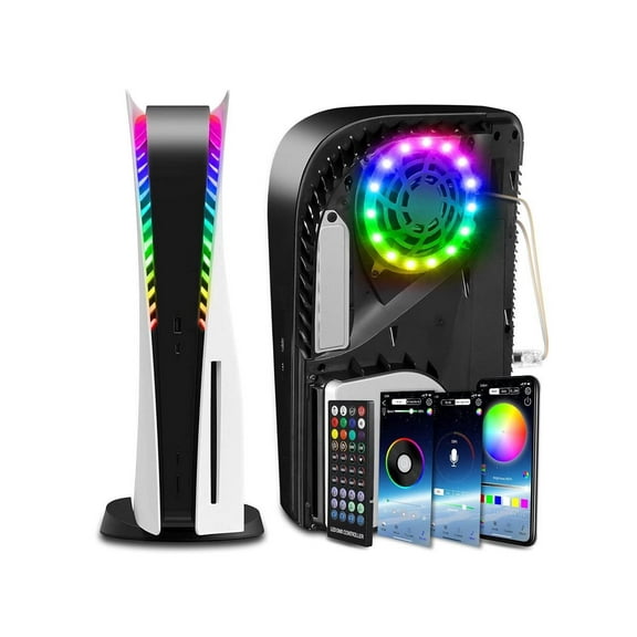 Light Strip Kit for PS5 Console, PS5 RGB LED Light with 8 Color 400 Light Effects Compatible with Digital & Disc Edition, PlayStation5 DIY Decoration Accessories, PS5 RGB Lights with Remote