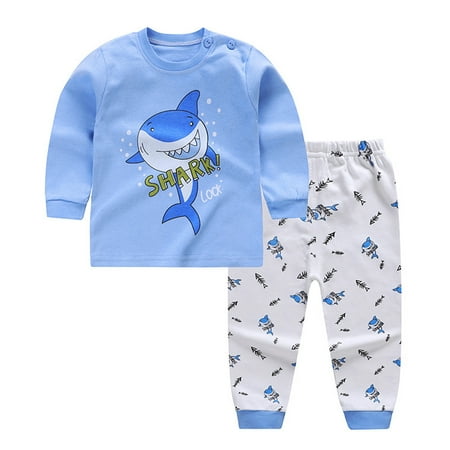 

QWERTYU Newborn Infant Toddler Baby Kids Children Child Cartoon Print Clothing Set Long Sleeve T Shirts and Set Outfits for Girl 0-4Y