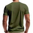 thumbnail image 4 of AHTJRT Men's Summer Casual Short Sleeve V-Neck T-Shirts Basic Tee Beach Tops Solid Army Green XL, 4 of 9