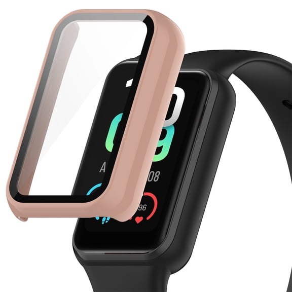 Full Coverage Protective with Tempered Glass Screen Protector for Smart Band 7 Accessories Durable PC Material All Inclusive Preservation Shield