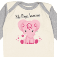 thumbnail image 4 of Inktastic Aditi My Papa loves me Pink Elephant beautiful Girls Long Sleeve Baby Bodysuit, 4 of 5