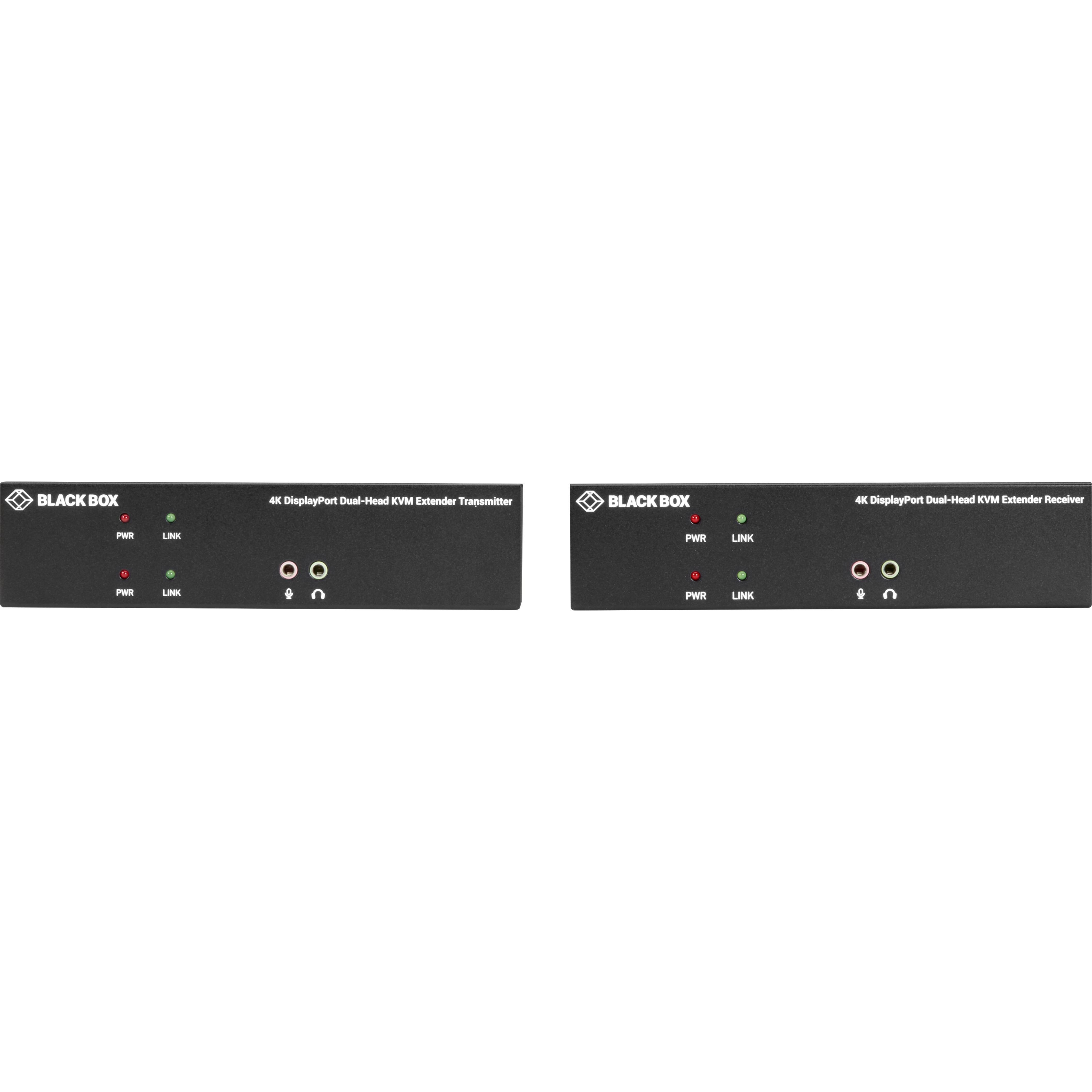 Black Box KVX Series KVXLCDP-200 KVM Extender over CATx - 4K, Dual-Head, DisplayPort, USB 2.0, Serial, Audio, Local Video