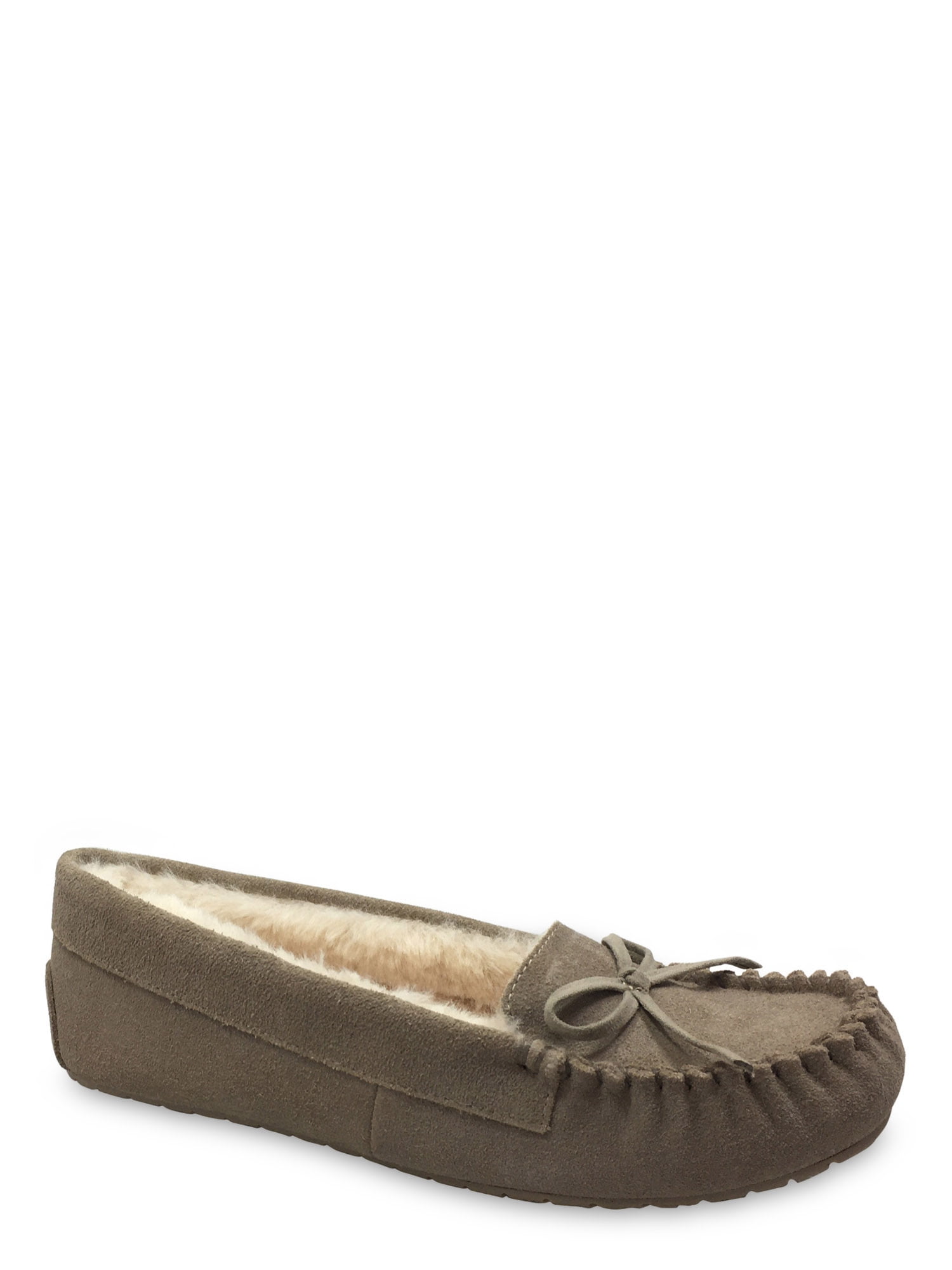 ladies suede moccasin slippers