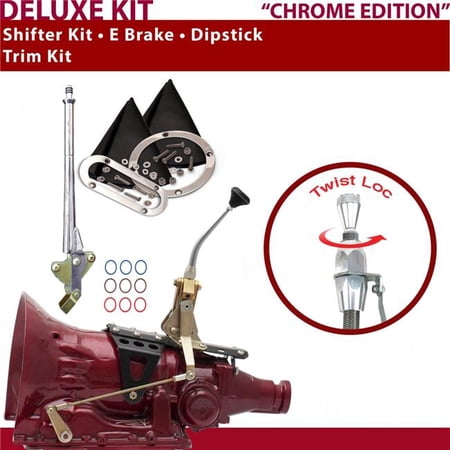 American Shifter C4 Shifter Kit Chrome 8 in. E Brake Trim Kit Dipstick for F73ED